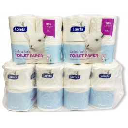 Lambi toiletpapir 3 lags extra soft/long luksus 24 rl's pk. 